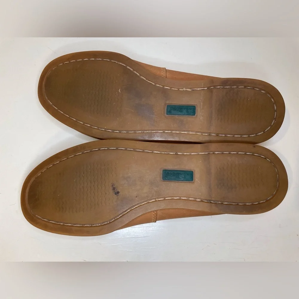 L.L.Bean Men's Casco Bay‎ Boat Mocs Shoes in Light Brown Size 9M
